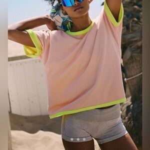 Free People Movement Twofer Colorblock Tee Sz Xs
